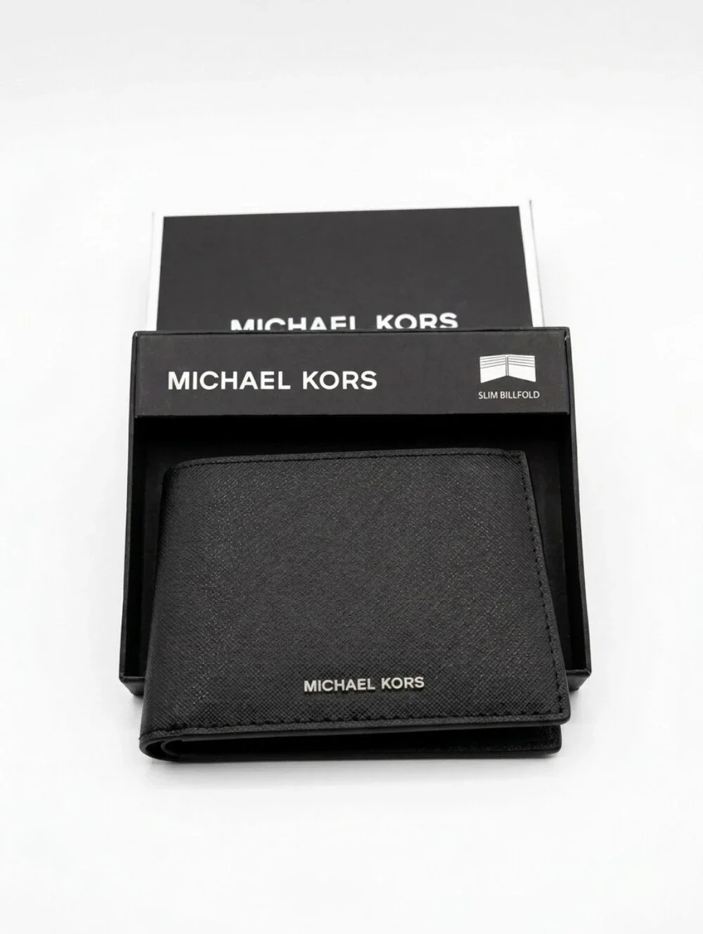 Michael Kors Mens Andy Slim Billfold Wallet In Black Leather NWT